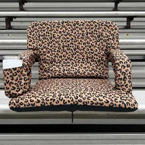 Leopard Print 23" Stadium Seat with Armrests