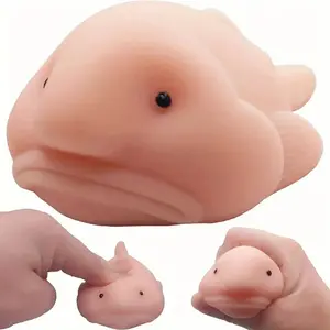 [Li Mingyue Blobfish Toy] Li Mingyue Handmade Blobfish Quirky Ugly Toy |     Stretchable Cute Fish Plushie Waterproof Bathing Squeeze Toy |     Nude-Colored Soft Animal Squishy