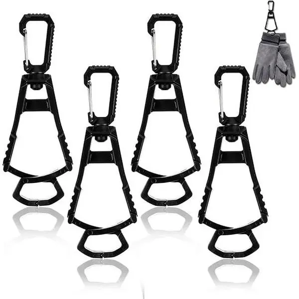 Duty Belt Glove Grabber Clips - Heavy-Duty Glove Holders with Interlock Shape, 360° Rotation, 4 Clips for Work Accessories, Construction Work Safety Use