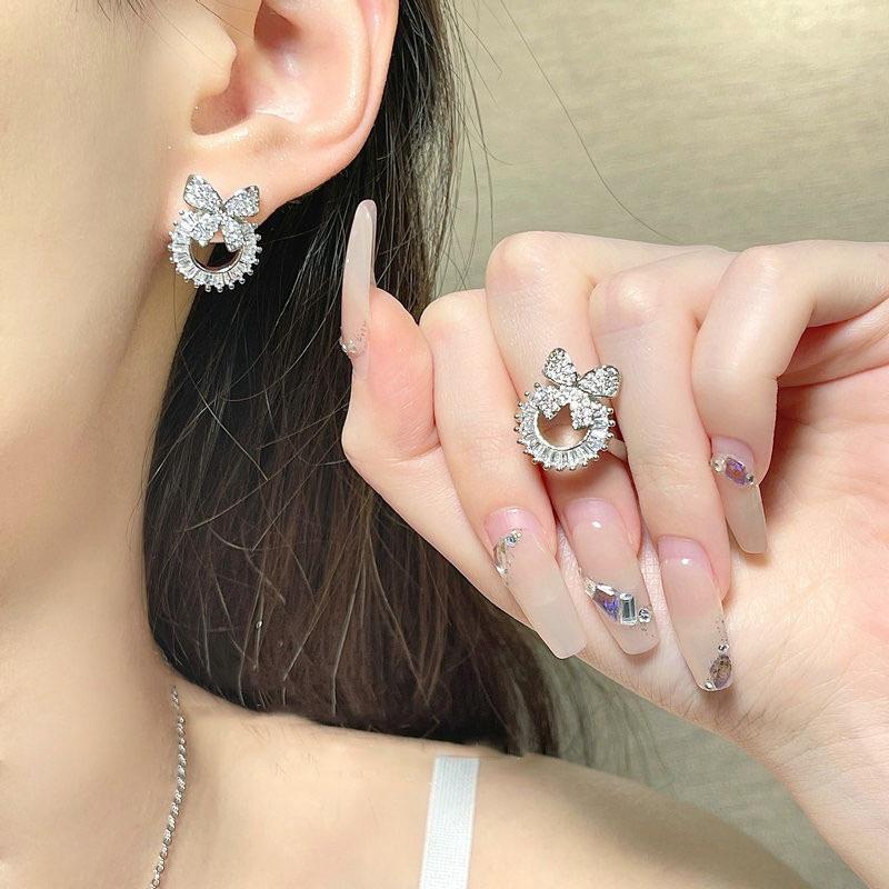 Bright Blue Feather Earring Ring Alloy Earring