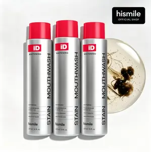 3 Piece Hismile iD Stain Whitening Mouthwash for White Teeth BK, Freshens Breath with Essential Oils 237ml Daily