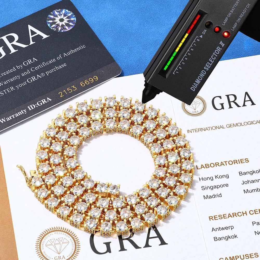 Fine Jewelry Hip Hop 925 Sterling Silver VVS Moissanite Diamond Cluster Tennis Chain Bracelet Necklace for Men Women Fine Jewelry Hip Hop 925 Sterling Silver VVS Moissanite Diamond Cluster Tennis Chain Bracelet Necklace for Men Women