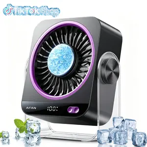 Desk Cooling Fan 199 Speed Turbo Fan With 9000RPM High Velocity Airflow, Smart LED Display, Semiconductor Cooling System, Ultra Quiet USB Rechargeable Portable Fan For Home Office Bedroom Travel outdoorfun