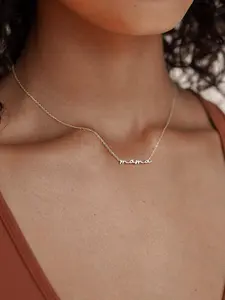 Style Stainless Steel Initial Letter Necklace, Mama Letter Pendant, Fashionable Everyday Wear, Mother's Day Gift, Birthday Present