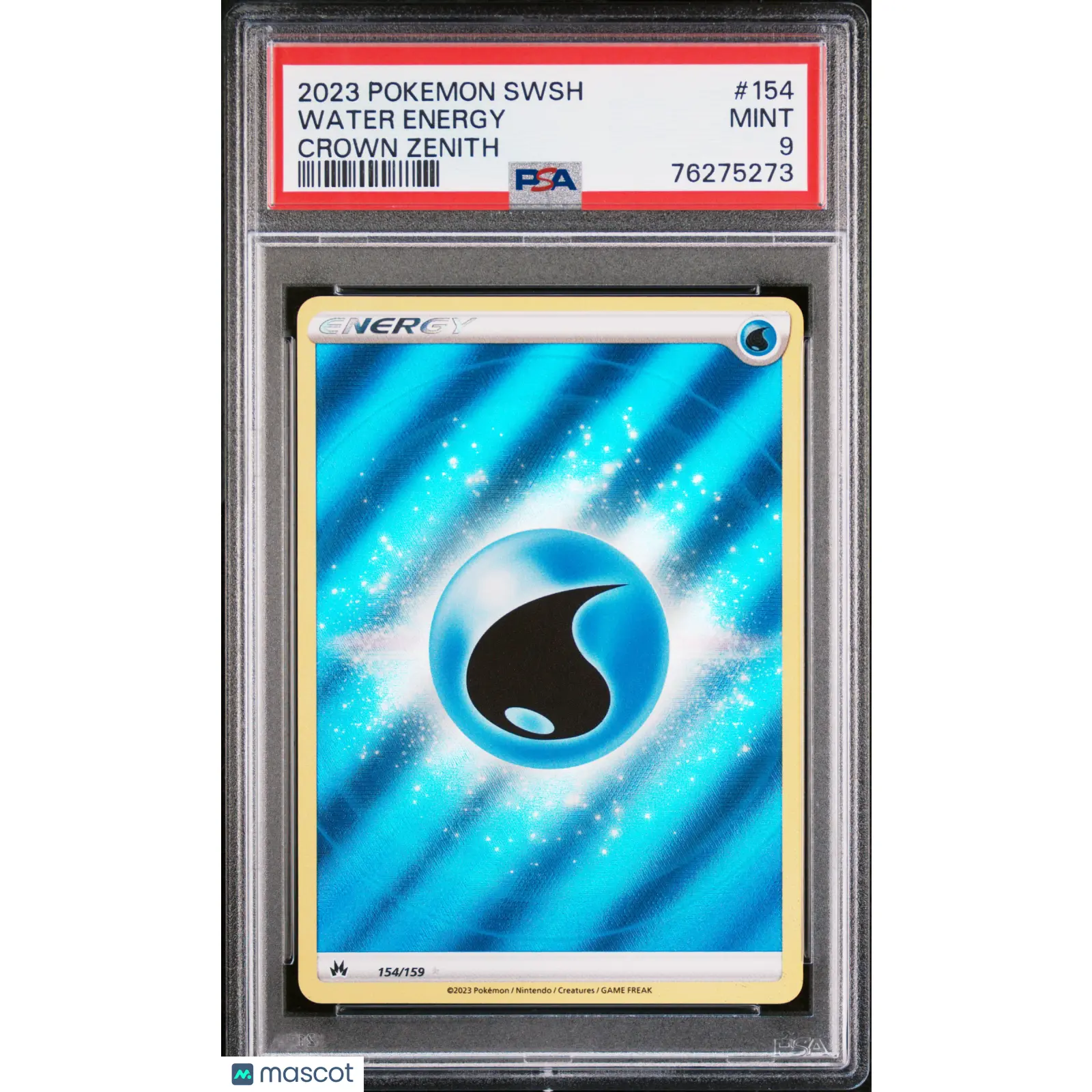 2023 POKEMON SWORD AND SHIELD CROWN ZENITH 154 WATER ENERGY PSA 9