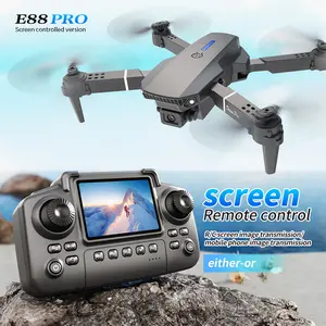 E88 PRO Upgrade Edition Drone with Remote Control Dual Camera Obstacle Avoidance Brushless Motor Foldable Arms Ideal for Night Flying