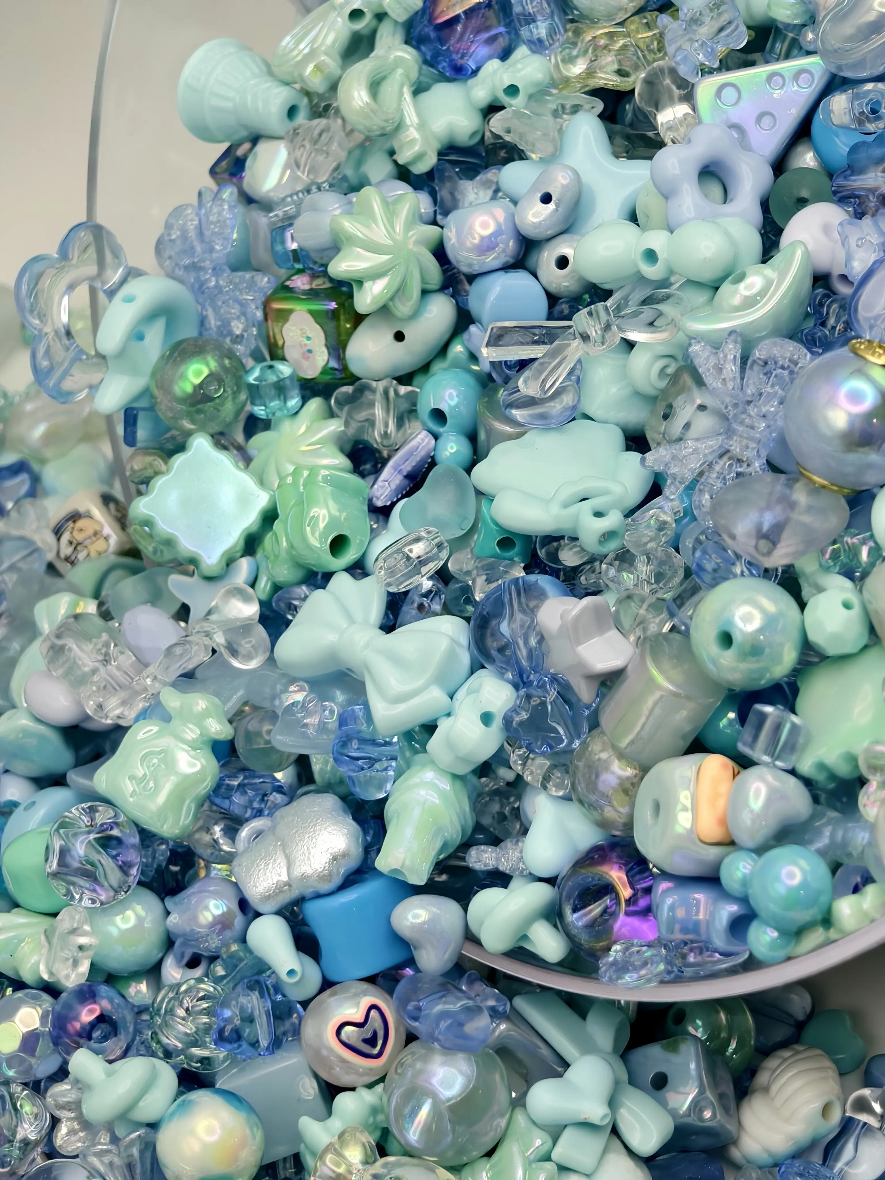 Kawaii Multi-Color Resin  Blind Box - Teen-Friendly Kit &  Assortments with Random 3D Bow, Peanut, Pumpkin Charms, Iridescent Spacers, Decorative, Pearl, Rainbow Resin Sets for DIY Jewelry Making cute beads