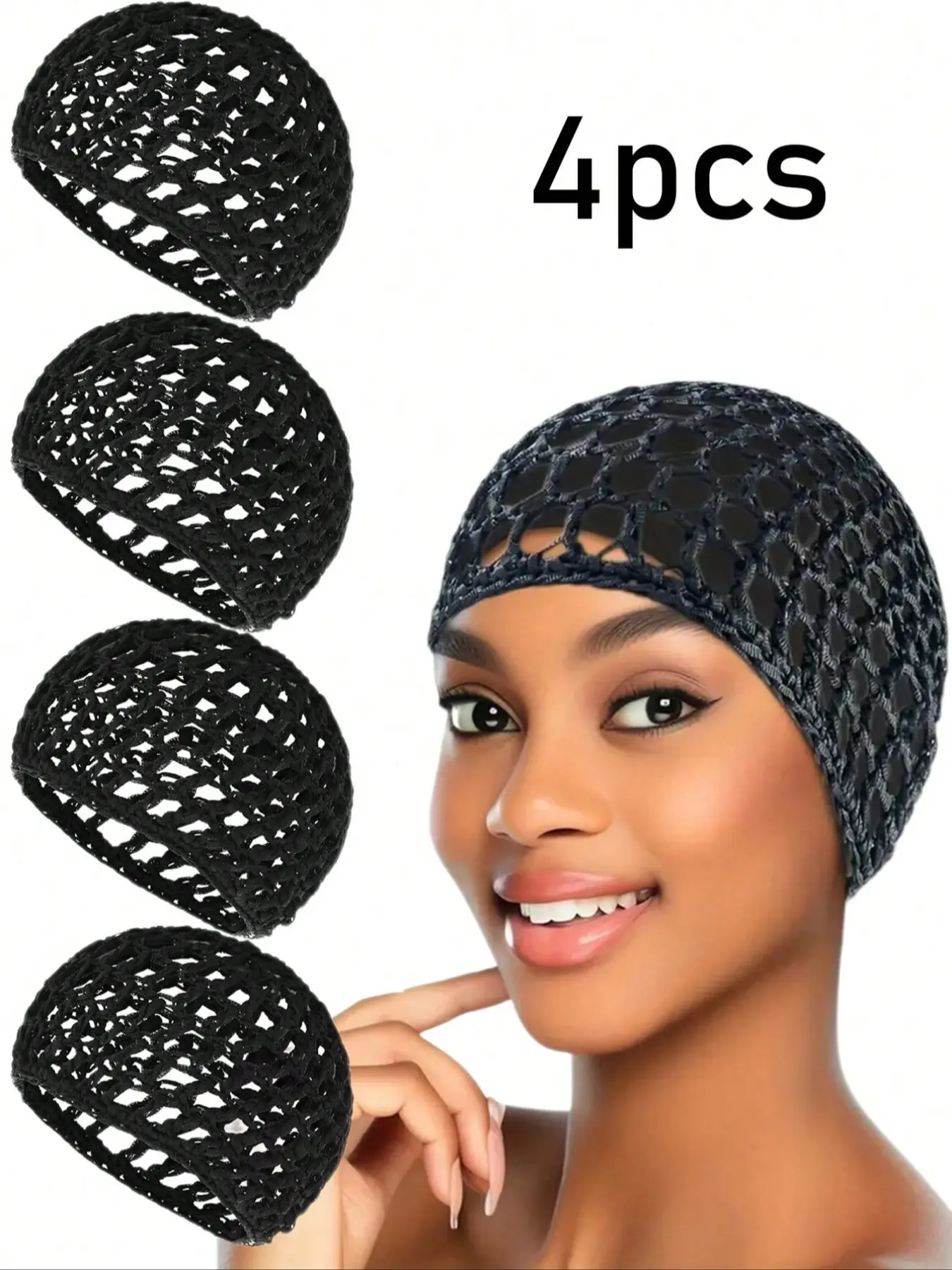 4pcs Hair Nets for Women, Invisible Mesh Sleeping Caps & Bun Protectors, Hair Care Cap, Ideal for Ballet, Cooking, Salon & Daily Use