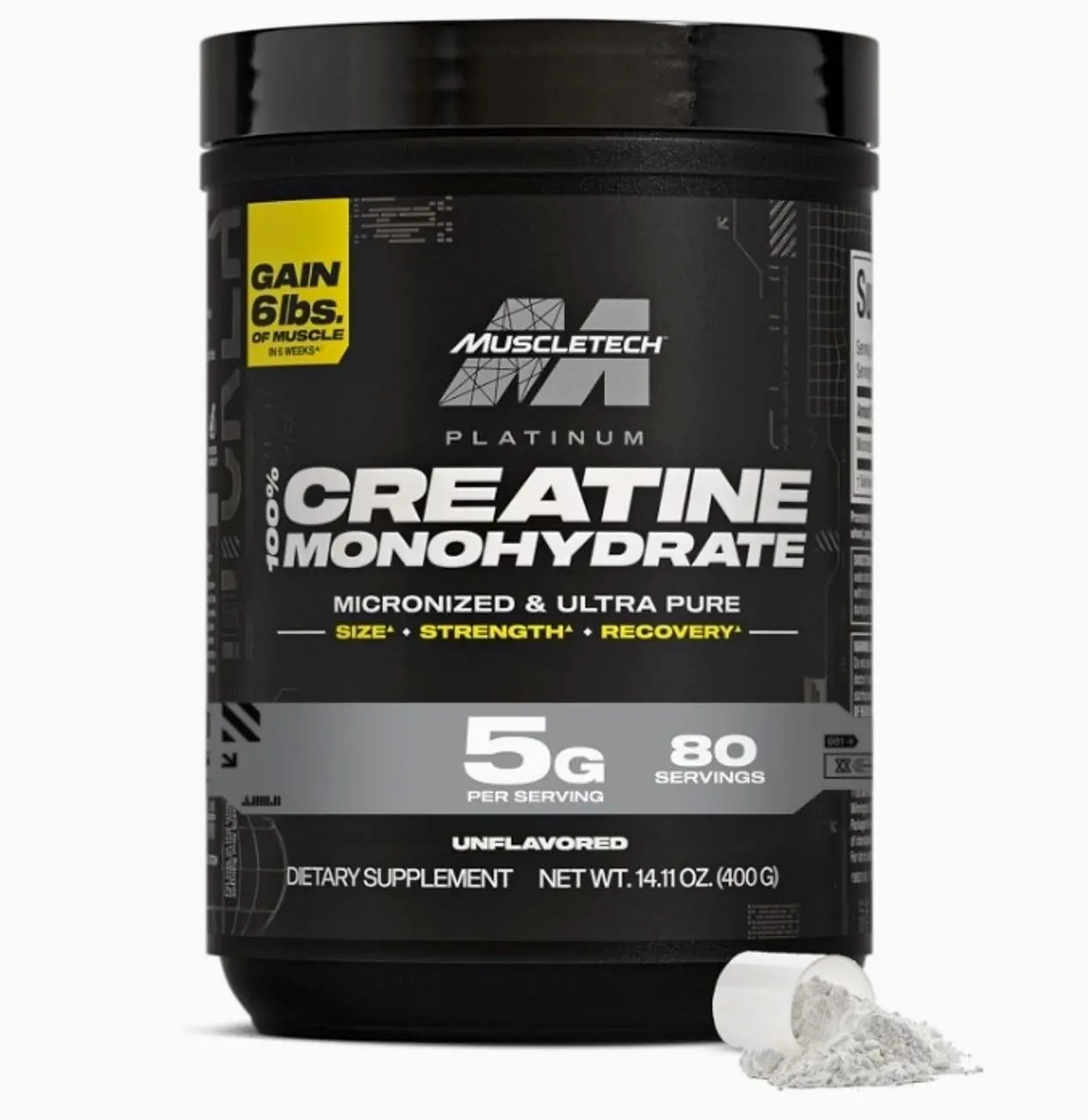 Creatine Monohydrate Powder, Platinum Pure - Unflavored Micronized Creatine for Men & Women - Workout Supplements for Performance, Muscle Recovery & Builder-(80 Servings) Packaging May Vary