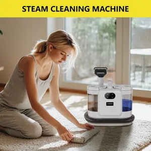 Portable Carpet Cleaner Machine with 100℃ Steam & Deep Cleaning Suction, Handheld Spot Cleaner for Pets, Car Seats, Couch - Touch Screen & Voice Control, 20s Heat-Up, Self-Cleaning