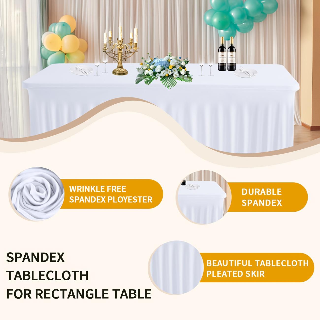 Rectangular Tablecloth Decoration with Skirt - Wrinkle-Resistant Table Cover in Black/White for Weddings, Birthdays, Anniversaries, Graduations, Easter, Hanukkah, Thanksgiving Events