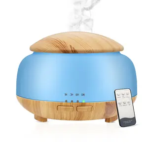 Upgraded Essential Oil Diffuser, DAROMA Aromatherapy Diffuser with Remote Control,300ml Aroma Ultrasonic Nebulizing Cool Mist Humidifier,7 Color Mood Lights & Waterless Auto-Off for Home Office Gift, Dark/Light Wood oildiffuser diffuser for