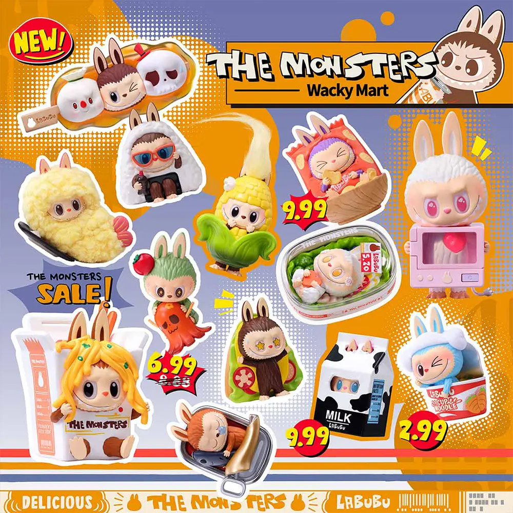 POP MART THE MONSTERS Wacky Mart Series Figures, Blind Box, Mystery Box LABUBU Fun Toy