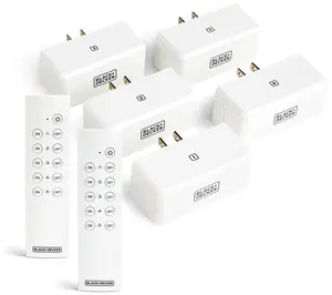 BLACK + DECKER Set of 5 Outlets w/ 2 Wireless R emote-Controls BLACK + DECKER Set of 5 Outlets w/ 2 Wireless R emote-Controls