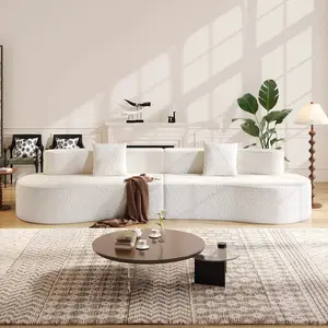 [Ships in 2 Boxes] 118" Cashew Modular Sofa (118"W×42"D×23"H) – 2 Free Gifts • Cloud-Like Comfort • Zero Setup • Fits Any Aesthetic
