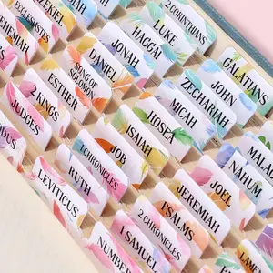 Bible Tabs For Women, 66 Large Print Laminated Bibles Chapters Index Tabs and 39 Blank Dividers Sticky Labels, Cute Beauty Feather Bible Study Supplies, Journaling Accessories, Christian Gifts for Men