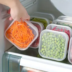 Food Storage Container, 10pcs/set Clear Food Storage Box with Lid, Freezer Meat & Vegetable Storage Container, Kitchen Storage Organizer, Utensils, Clear Plastic Containers