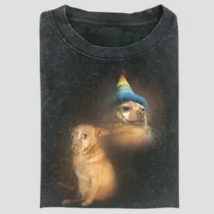 Anxious Chihuahua Meme Tee, Sad Birthday Party Dog Shirt, Funny Meme Design, Crew Neck T-Shirt, Short Sleeve, Unisex Vintage Top, Streetwear Style