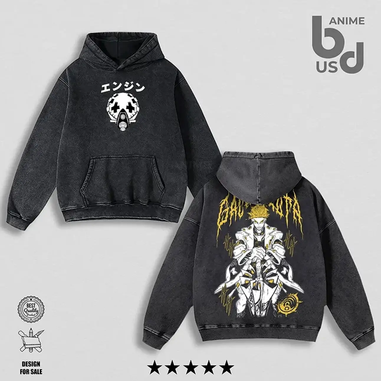Enjin Gachiakuta Hoodie Wash – Double Printed Cool Style, Oversize Unisex Cotton, Retro 90s Graphic Tee, Streetwear, Menswear, Gift For Anime Fan CAH