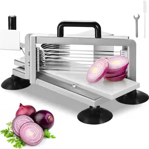 VEVOR Commercial Tomato Slicer,  3/16 inch Tomato Cutter Slicer, Stainless Steel Heavy Duty Tomato Slicer Machine, Manual Tomato Slicer with Non-slip Feet, for Cutting Tomatoes, Cucumbers, Bananas Kitchen Utensils