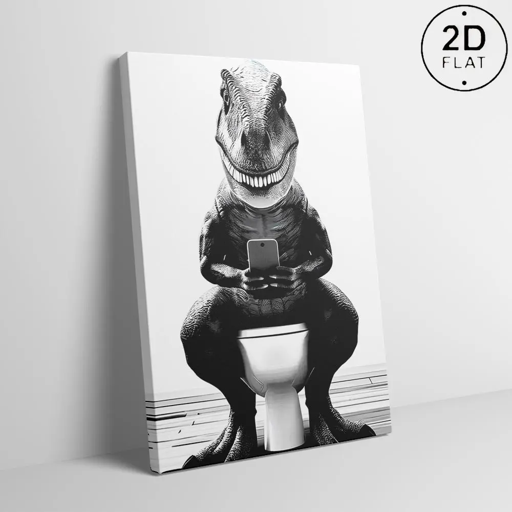 Dinosaur Pattern Wooden Framed Canvas,Modern Art, Fashion Poster, Living RoomBedroom Decoration, Hallway Office Mural,Kitchen, Home Poster, Ideal Gift, Ornaments