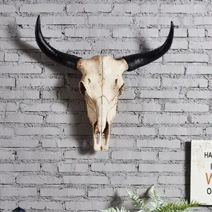 Artificial Bull Skull Wall Hanging Decoration, Unique Home and Office Decor, Adds Fashionable Touch, Model Fznt-012901, Gift Item