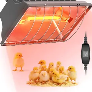 300W Chicken Coop Heater for 30 Chicks Or Ducks, 9.84ft Cord Brooder Heating Plate & Heat Lamp Chicken Coop House with Adjustable Temp & Hanging Height for Livestock Pet Supplies Outdoor