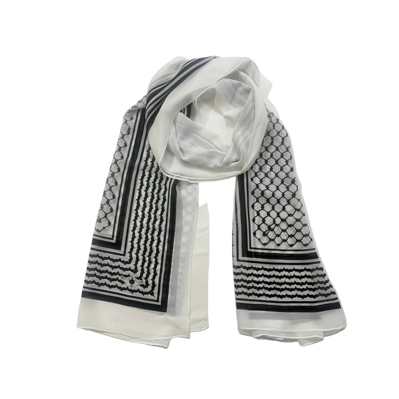 Kuffia Chiffon Hijab The Iconic Black and White Design