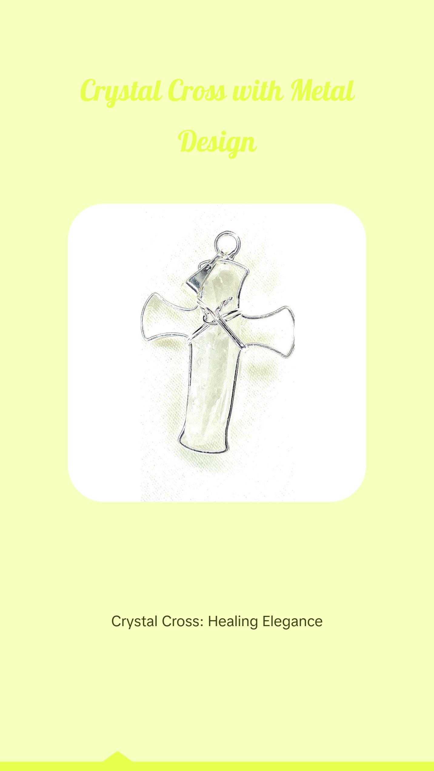 Metal Cross with Selenite, Black Tourmaline, Clear Quartz, Smoky Quartz, Kyanite, Cross for Church, Crystal Cross for Church