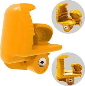 Trailer Hitch Lock, Universal Size Fit 1-7/8", 2",2-5/16" or 48mm, 51mm,and 59mm Couplers, Zinc Alloy, for Vehicles, Trailers,RVs(Yellow)