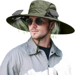 Solar Powered Fan Hat, USB & Solar Powered Adjustable Outdoor Sports Sun Hat, Unisex Breathable Summer Sun Hat for Men and Women