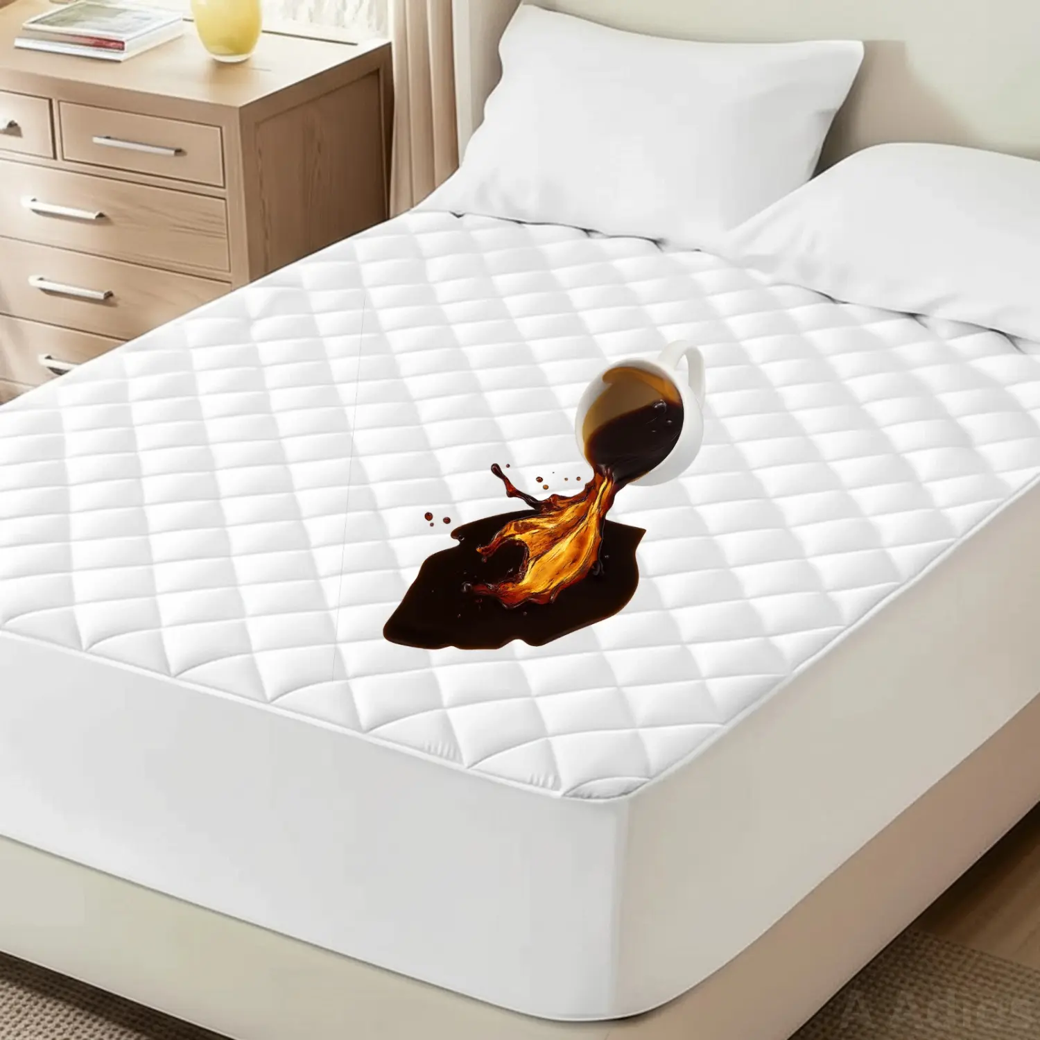 Extra Deep Quilted Waterproof Mattress Protector Fitted Bed Cover 100% Waterproof Non Noisey Fully Fitted Fast Shipping Twin Full Queen King California King Sizes
