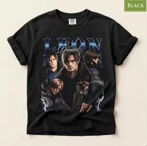 Leon S. Kennedy Resident Evil Requiem RE9 Comfort Colors Vintage Washed Graphic T-Shirt Oversized Heavyweight Cotton Gaming Tee Unisex
