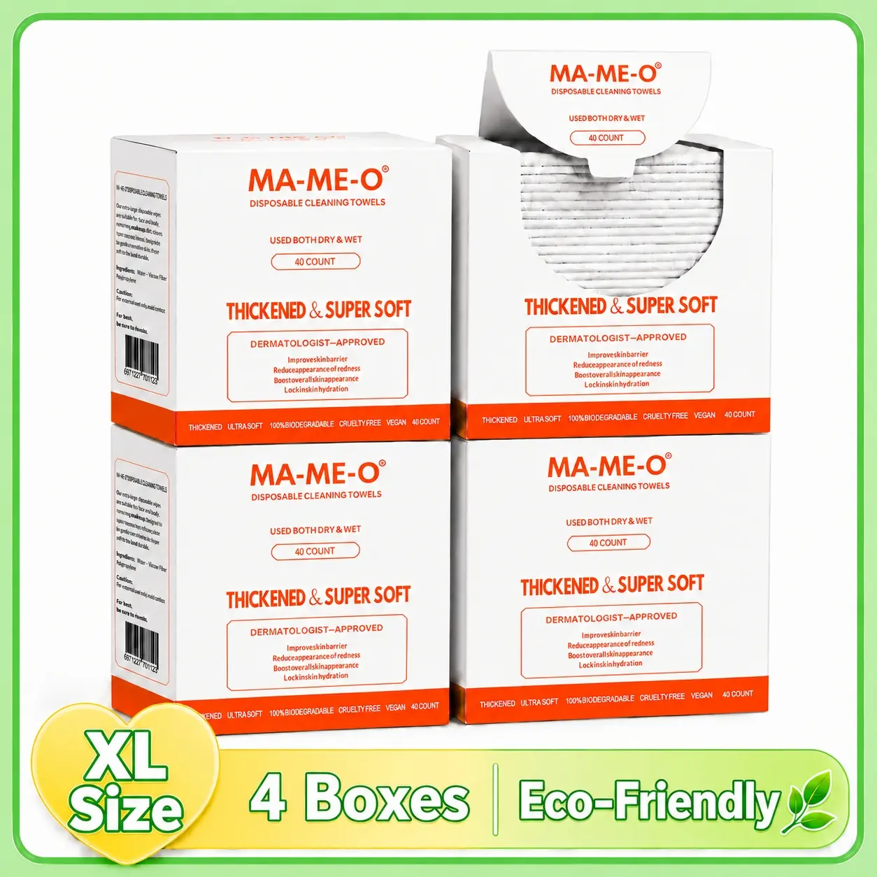 Disposable Face Towels –  4 Boxes | XL Size | 160 Count | Ultra Soft, Chemical-Free, Gentle For Sensitive Skin, Dry & Wet Use for Skin Care & Makeup Removal, Thick Facial Towel Summer Vibes, Deals for you Cosmetic