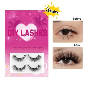 False Eyelashes, 1 Box Natural Look Eyelash Extensions, Self Grafting Curl Eyelashes, Eye Makeup Enhancement False Eyelashes for Women & Girls, Cosmetic