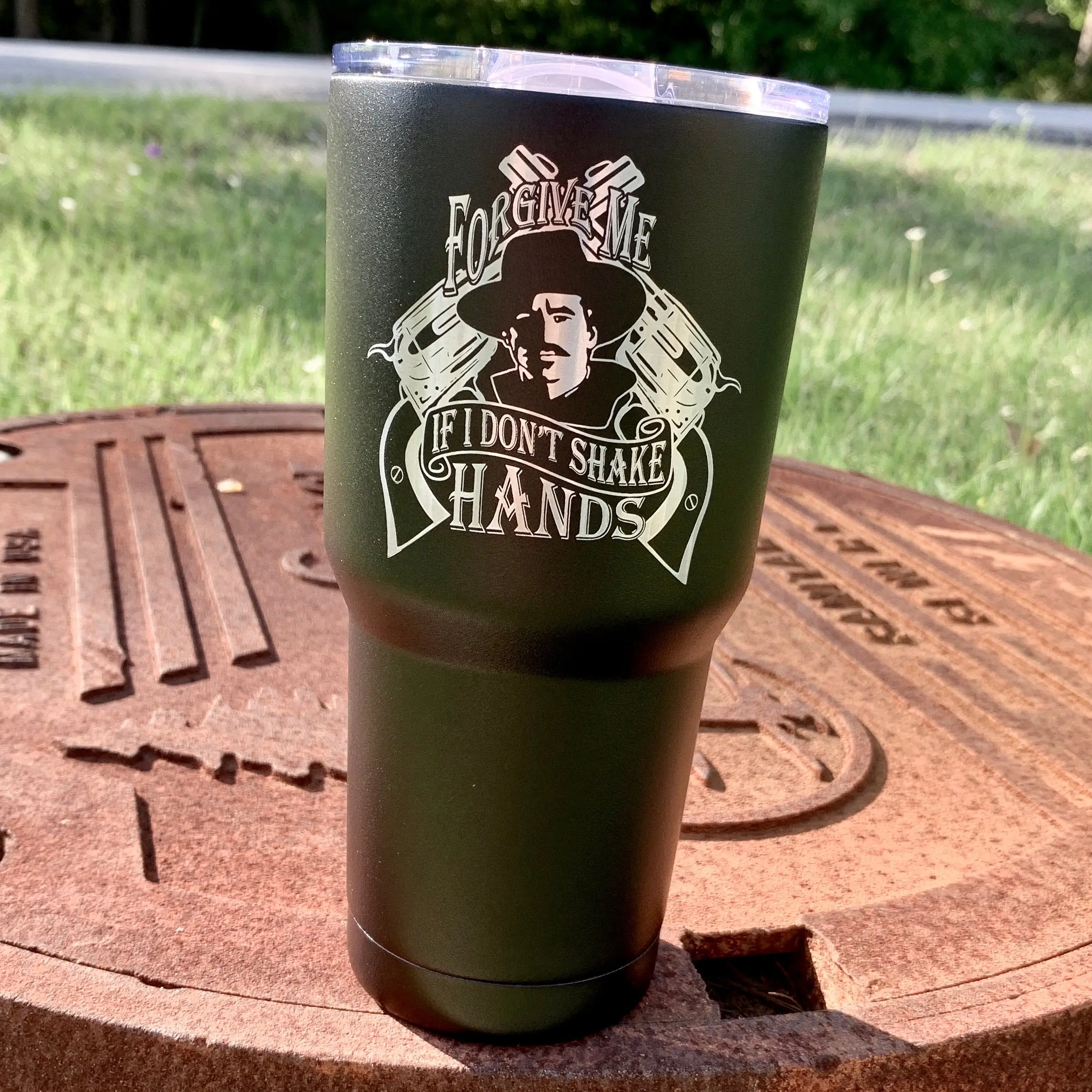 Doc Holliday Quote 30oz Powdered Insulated Tumbler – Engraved, Durable, Western Gift