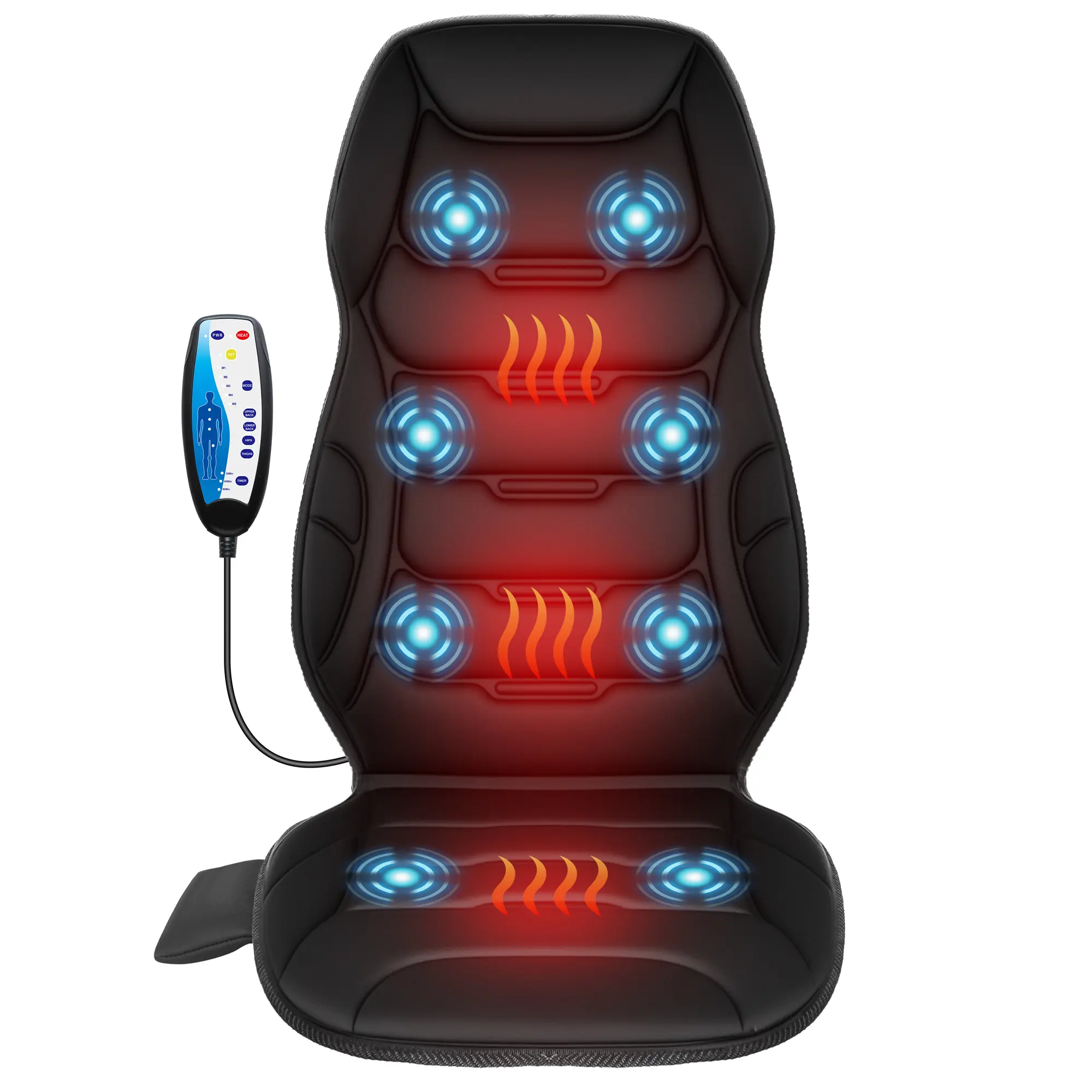 Comfier Vibratory Massager Seat Cushion with Adjustable Heat for Stress Relief, 8-Node Heated Chair Pad for Home Office, Daily Selfcare Gift for Father & Mother's Day