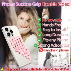 Silicone Suction Cup Phone Holder, Cell Phone Mount, Double-sided Phone Holder, Hands-free Phone Stand, Phone Accessories for Selfie & Video, Mount