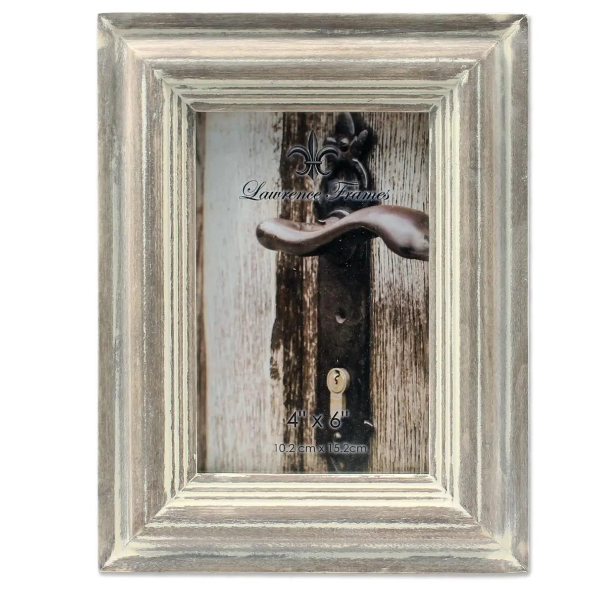 Lawrence Frames Gray Washed Decorative Modern Photo Frame - 4x6 in Glass Frame, Hangable Wall Mount for Home Decor