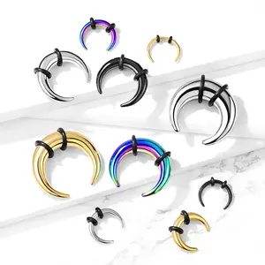 316L Surgical Steel Bull Taper Septum Ring Ear Gauge Pinchers