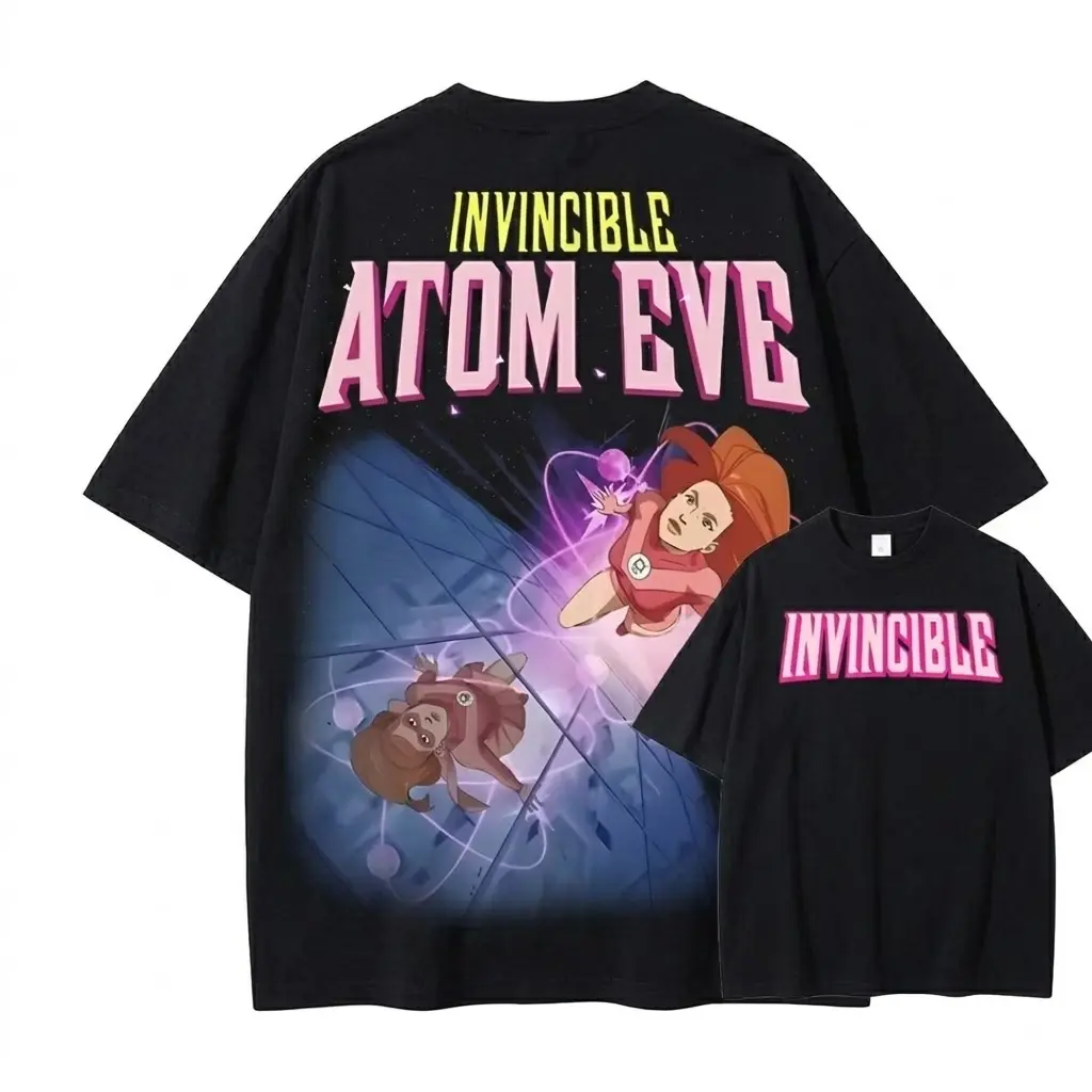 Ver 12 Invincible Inspired Oversized Black Graphic T-Shirt, Vintage Movie Actor Fan Tee, The Mark Grayson Shirt, Y2K Comic Style Streetwear Top, Black Cotton Unisex Tee, Retro Superhero Inspired Shirt, Gift for Movie Fans