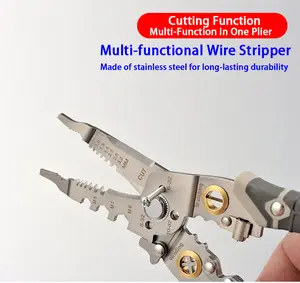 Multi-Function Electrician's Wire Stripper for Stripping Cutting Scraping Crimping Splitting and Wrapping Professional Tool for Electrical Plumbing and DIY Projects