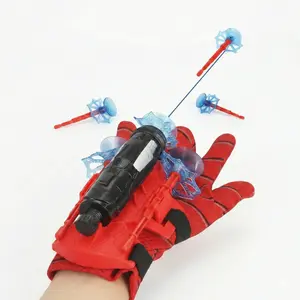 Superhero Spider Silk Wrist Launcher Toy, Wearable Polyester Glove with Suction Cup Darts, Unisex Indoor Outdoor Hero Role Play Game Set, Birthday Gift for Kids Ages 4 and Up web shooter