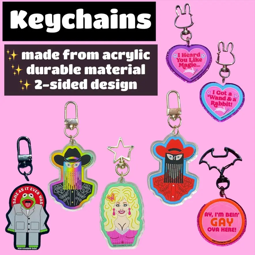 Cool Pop Culture Acrylic Keychains - 2-Sided