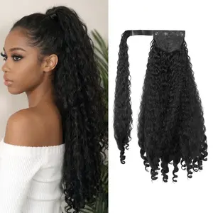 【Summervibes】Ourwigs Ponytail Extension 22IN Wrap Around Ponytail for Women Bouncy Curls in the End Afro Wig Long Curly Wavy Pony Tail Natural Wavy Synthetic Hairpiece for Women Daily Use party