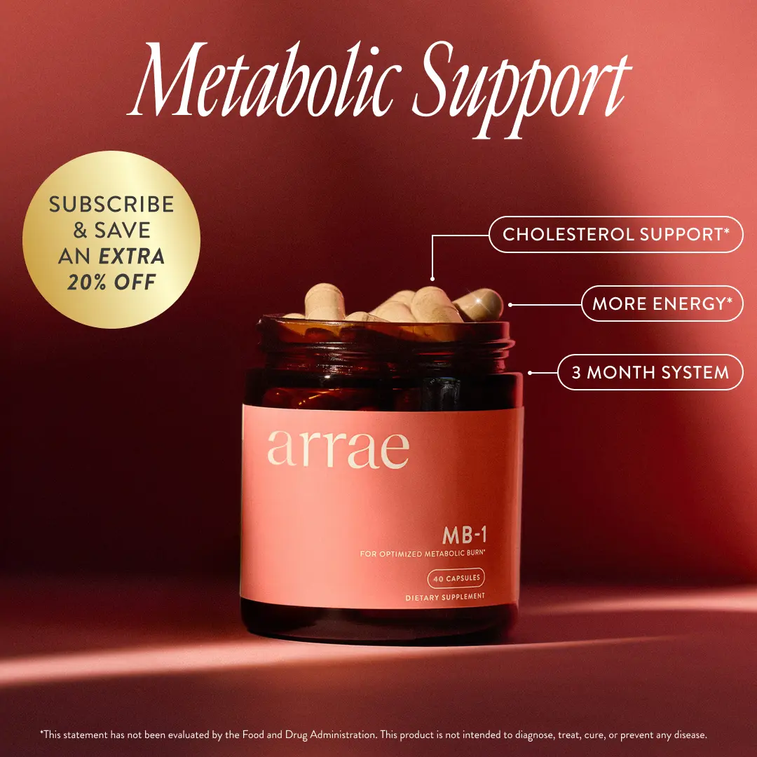 Arrae MB-1 | Natural Energy, Cholesterol, & Overall Health Support 20-Day Supply| Organic Nutrition Dietary Supplement Healthcare Vitamins Probiotic Blend Edible Fitness