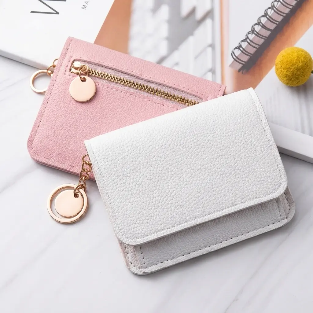 1/2pcs  Women's Fashion Short Slim Wallet, Minimalist Elegant Mini 3-Fold Purse, RFID Protected Card Holder Money Clip with ID Window, Compact Coin Purse, Perfect Birthday Gift for Ladies-MM3