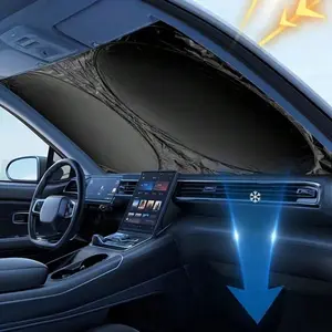 Car Window Sunshade Cover, Durable Sun Shade Windshield Visor Protector, Windscreen Folding Auto Uv Protective Curtain, Styling Accessories, Vehicle, Car Accessory, Sturdy Sun Shade, Retractable Car Sun Shades Outside Car