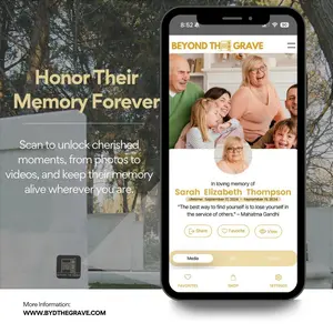 The Beyond the Grave Medallion – Honor Loved Ones with a Digital Memorial | Scan QR for Photos, Videos, & Memories Decor Frames