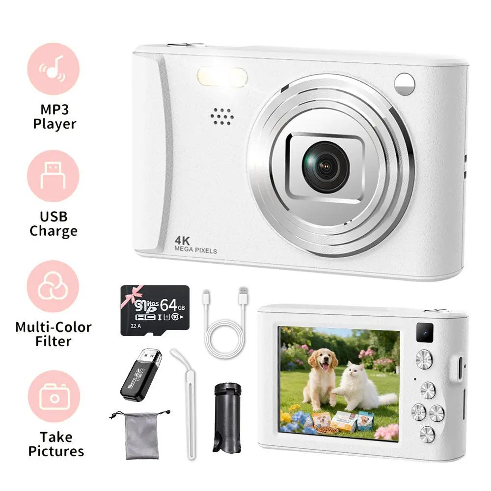 Digital Camera for Photography Vlogging Video Camera with 2.4'' Screen 64GB SD Card Point, Shoot Compact Travel Vintage Cameras excellent gift for Birthday and Back-to-School Gift, Christmas Gift